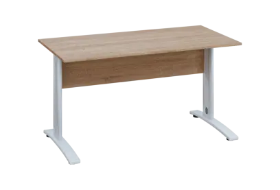 EPK 17 - 14 stůl kancelářský, kovová podnož bílá, deska 18 mm, široký 1400 mm, dub bardolino